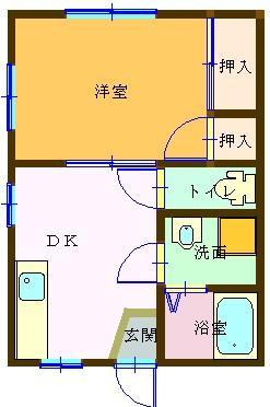 駅前アパート 103号室 間取り