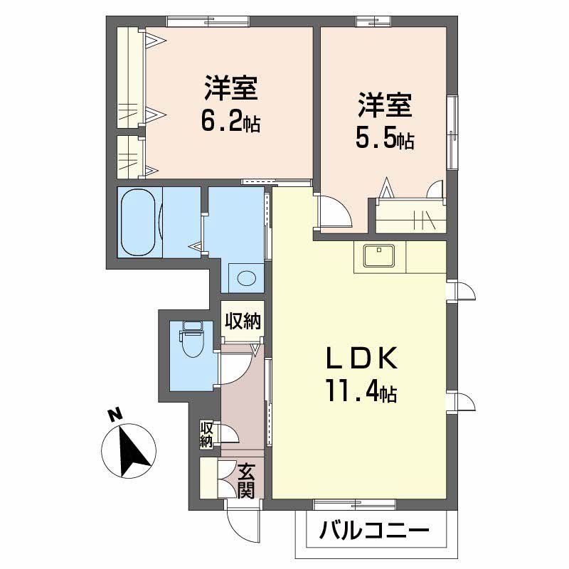 シャーメゾン矢田 102号室 間取り