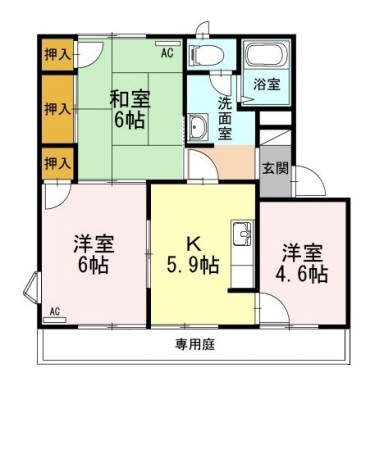 アーバンアヴェニュー　D棟 108号室 間取り