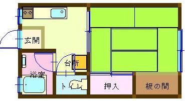 コーポ松一 2号室 間取り
