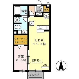 ローズハウス 202号室 間取り