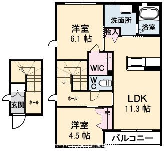 シャーメゾン・ユイナＢ棟 202号室 間取り
