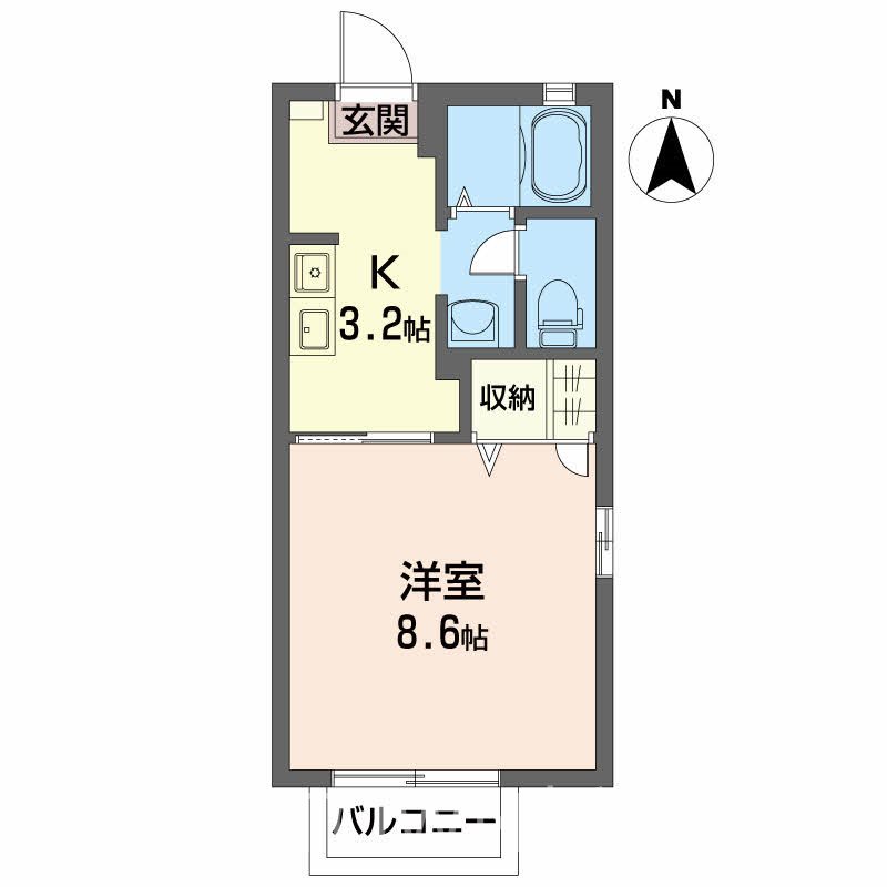 ディアス久保田  103号室 間取り