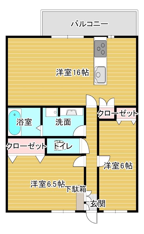 ＨＥＲＯ（デザイナーズマンション） 102号室 間取り