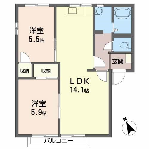 パルデメール  201号室 間取り