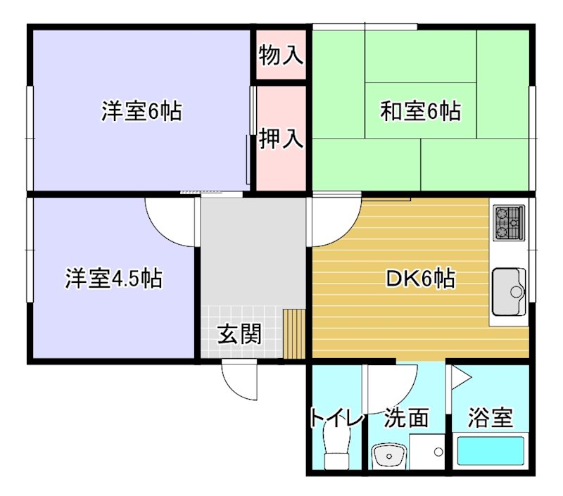 平形巴ハイツⅠ 203号室 間取り