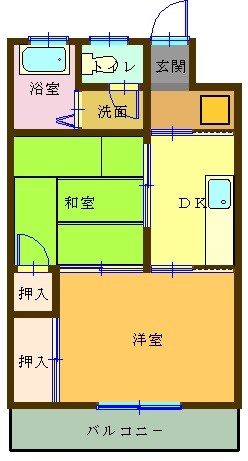 フラワーマンションⅠ 205・号室 間取り