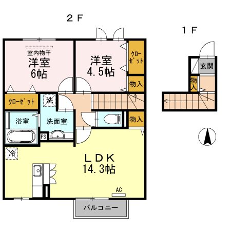 ヴィラ・ボヌール 203号室 間取り