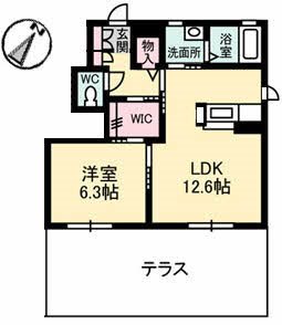 ヴィアソーレ　B 103号室 間取り