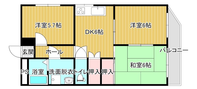 コーポサチ 302号室 間取り