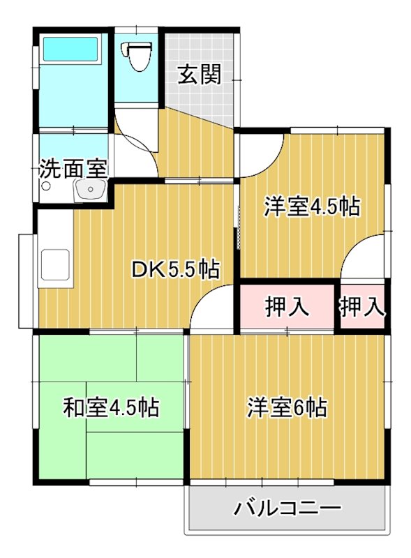 今井貸家（北久米平家） 間取り