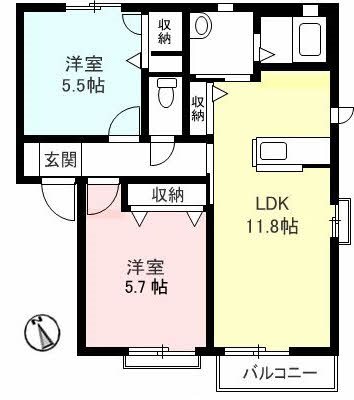 シャーメゾン国領　A棟  102号室 間取り