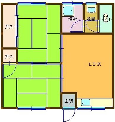 神野マンション（庄内） 1F西号室 間取り