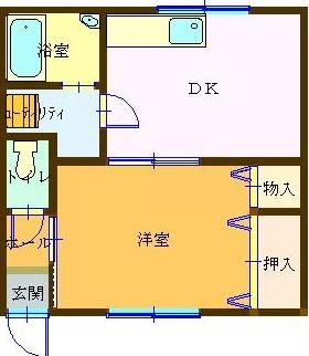 定岡貸家 1号室 間取り