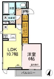 アサヒパレス久保田　A棟 206号室 間取り
