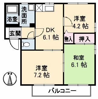 ヴィラ・グレース 201号室 間取り