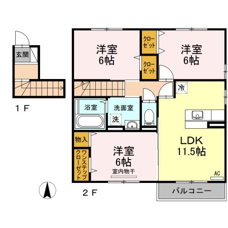 メルベーユ・ウィット　Ａ棟 間取り図