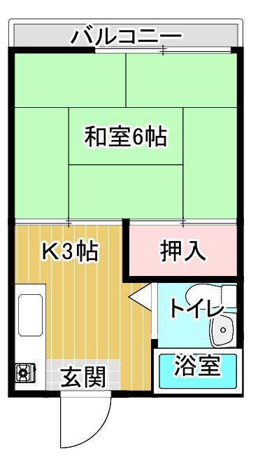 コーポ矢野（立花） 202号室 間取り