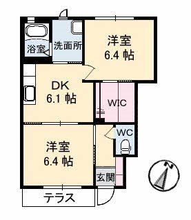 シャーメゾンホワイト1 102号室 間取り