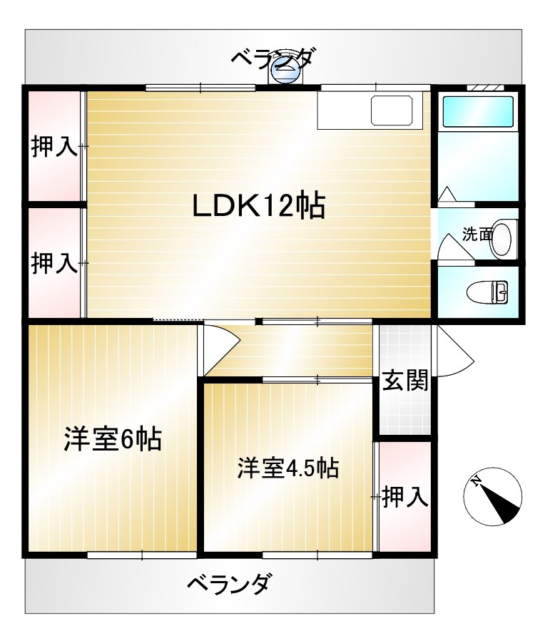 GreenGarden 405号室 間取り