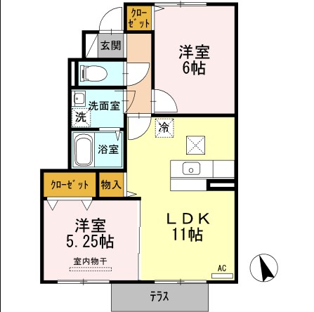 ハイムほなみ 102号室 間取り