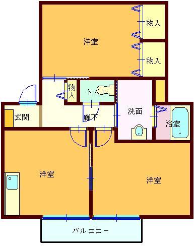 ラベンダーハイツ 203号室 間取り