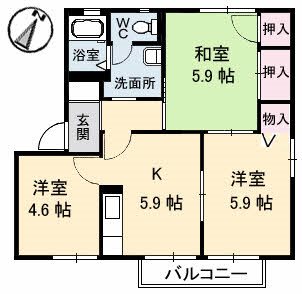 ドミール北内Ａ ２01号室 間取り