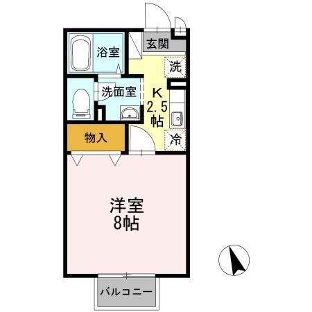 コーポラスダイクヤ 101号室 間取り