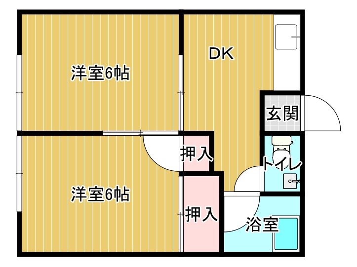 大西アパート 203号室 間取り