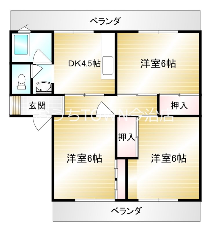 GreenGarden 406号室 間取り