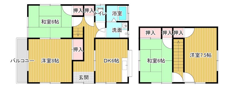 山口ＴＹ貸家  間取り