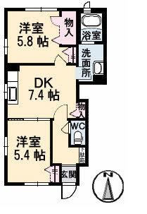シャーメゾン長津 203号室 間取り