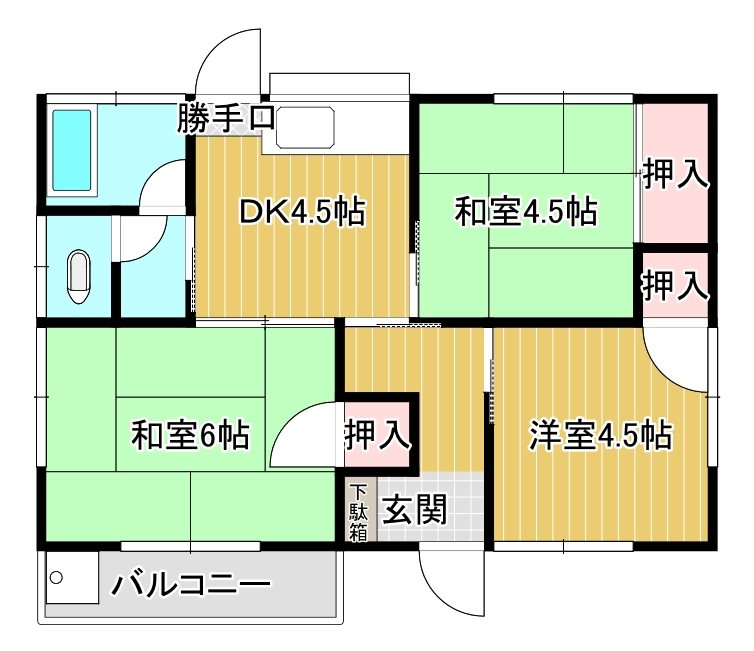 宮内貸家（東石井6丁目） 間取り図