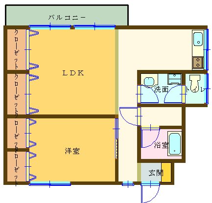 パークサイド上田 101号室 間取り