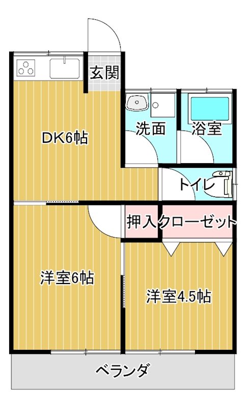 泉アパート 201号室 間取り