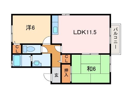 セジュール中西  101号室 間取り