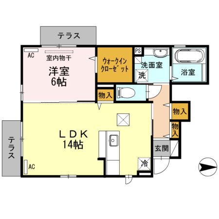カサフェリス 101号室 間取り