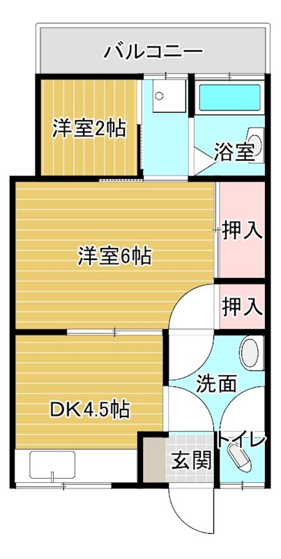 白百合荘 203号室 間取り