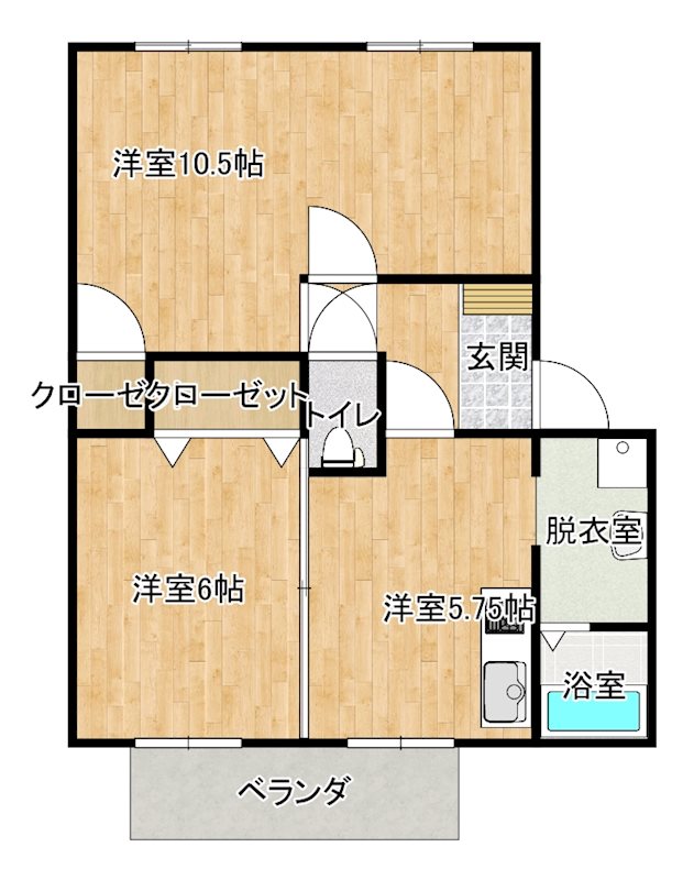 メゾン・クレスト 202号室 間取り