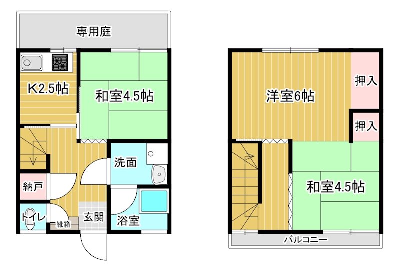国城荘 5号室 間取り