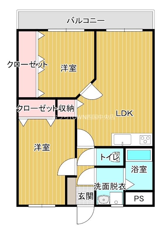 オレンジマンション 102号室 間取り