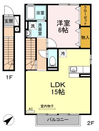 ボナールⅡ 202号室 間取り