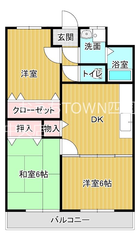 アーバン中之庄 102号室 間取り