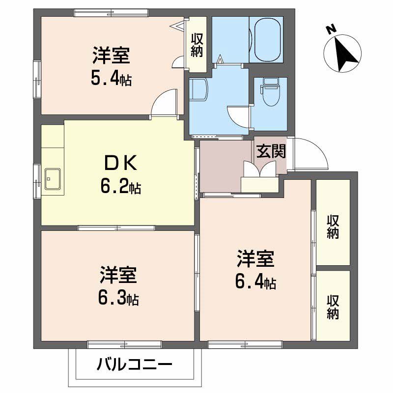 シャーメゾン宮崎 102号室 間取り