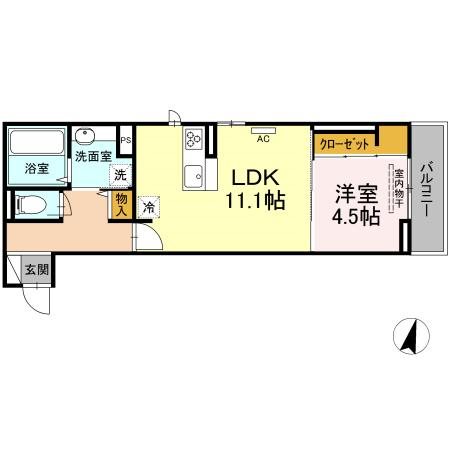 D-room Raffine 303号室 間取り