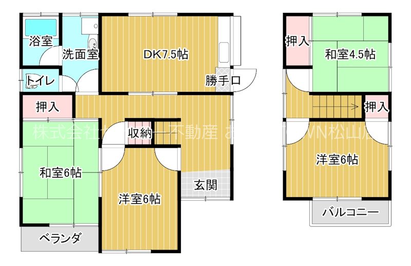 有光ＡＳ貸家（古川北3丁目） 西4号室 間取り