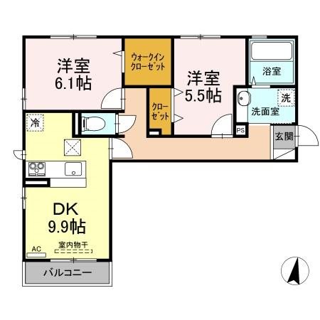 K.T.コスモス 103号室 間取り
