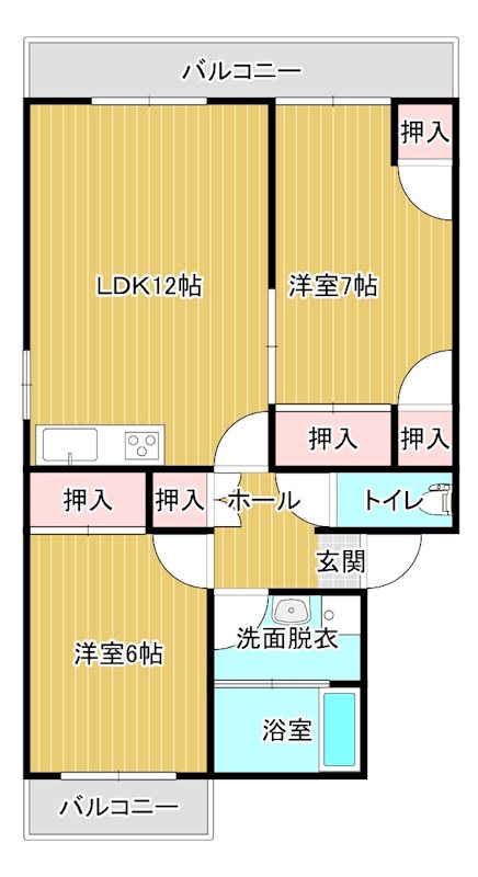 本郷ハイツ  202号室 間取り