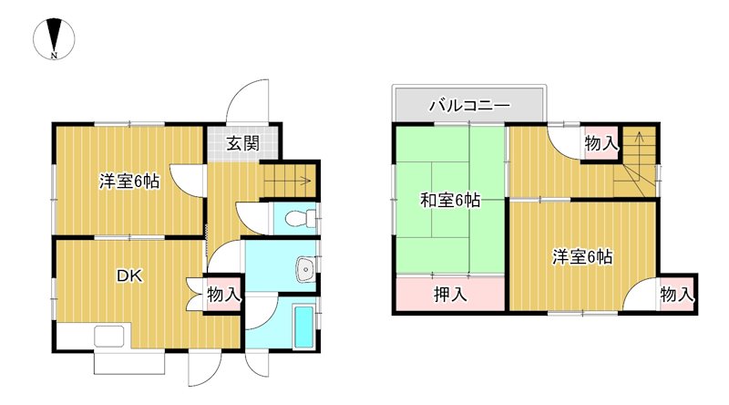 乃万貸家（2階建） 間取り