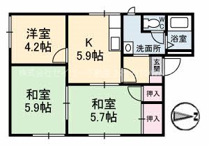 フレグランス浦手山  201号室 間取り
